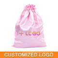 Customize Logo Silk Drawstring Pouch Satin Wig Bags